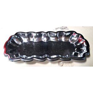 ART DECO ENGRAVED CHROMIUM ON SOLID BRASS TRAY